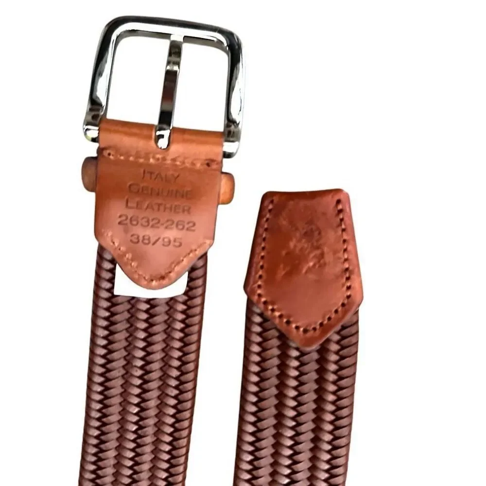 Italian leather Woven Stretch Leather Belt